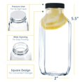 thumbnail image 2 of DilaBee Botellas de jugo de vidrio con tapas [paquete de 12] Botellas de agua de vidrio a granel con tapas para jugo de leche batida y botella de vidrio Kombucha Botellas de jugo de vidrio reutilizabl, 2 of 8