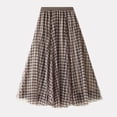 thumbnail image 2 of Gbsyewxs Womens Skirts Midi Skirt High Elastic Waist Plaid Pleated Casual Women'S Skirts Khaki, 2 of 8