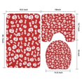 thumbnail image 3 of Red Christmas Santa Pattern Bathroom Rugs Sets 3 Piece,Toilet Cover Set,Absorbent Non Slip Bathroom Mats Sets with U-Shaped Contour Rug Toilet Rug Set, 3 of 5
