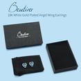 thumbnail image 4 of Beutirer Love Heart Stud Earrings for Women, 925 Sterling Silver Earrings with Heart Crystal, 18K White Gold Plated Angel Wings Earrings, Trendy Jewelry Gifts for Valentine's Day Mother's Day Birthday, 4 of 6