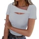 thumbnail image 2 of Camisas para mujer,Blusa informal para mujer con cuello en V, manga tres cuartos, poliéster, color liso, uso diario, sopatenor, 2 of 9