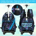 thumbnail image 6 of 3PCS Rolling Backpack for Girls Women, Kids Roller Bookbag with Wheels, Butterfly Wheeled Backpacks Set for Elementary Toddler(Black), 6 of 7