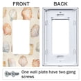 thumbnail image 3 of Yayeee Rocker Switch Wall Plate 3-Gang 6.5"x4.6" Home Decorative Outlet Cover, Beige Seashell, 3 of 6