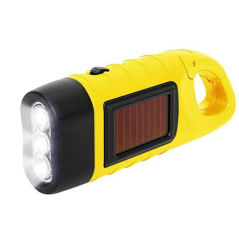 Rechargeable Batteries Hand Crank LED Solar Flashlight Camping Light High  Quality Portable