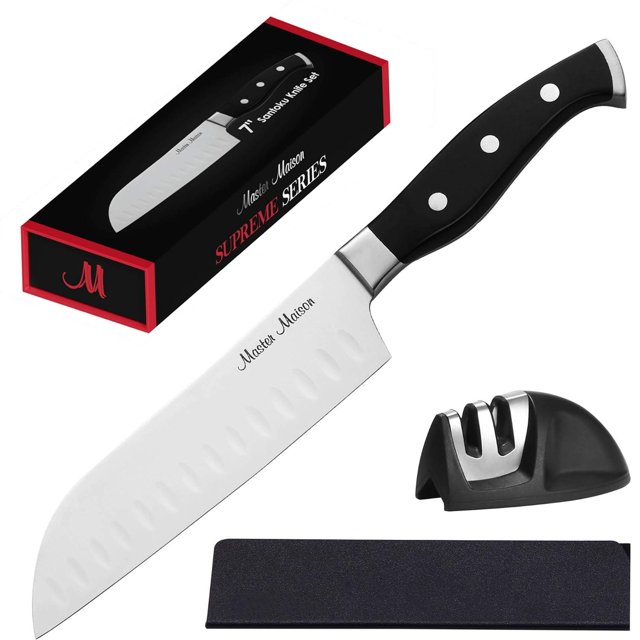 Cuchillo Santoku 7" Master Maison Acero Inoxidable Alemán negro