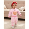 thumbnail image 3 of BemeyourBBs Baby Girls Outfit, Embroidery Pumpkin Sweatshirt Striped Sweatpants, 3 of 7