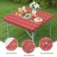 thumbnail image 4 of Red Christmas Folk Pattern Square Fitted Tablecloth with Elastic Edge,Square Table Cover,Washable Elastic Table Cover for Home Kitchen Party Decor 36"x36", 4 of 6