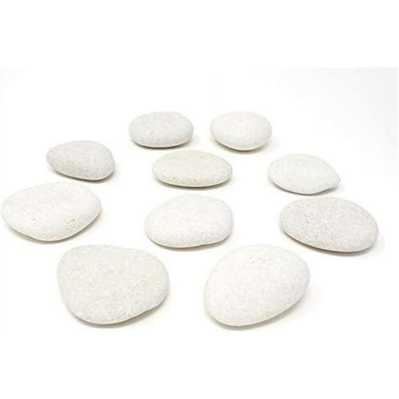 LAICAIW White Rocks for Painting,10 Big Rocks, 2-3.5 Inch Flat Smooth Stones Craft Rocks for Rock Painting, Kindness Stones, Painting Favors