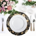 thumbnail image 4 of Round Placemats Plate Mats 15 Inch Non-Slip Heat Resistant Washable PVC Set Table Decoration for Kitchen Dining Elegant Beige Floral, 4 of 5