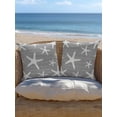 thumbnail image 5 of Outdoor Pillows Waterproof, Gery Starfish Coastal Throw Pillows with Inserts Included, Summer Beach Nautical Sea Ocean Indoor Outdoor Decorative Lumbar Pillow for Bed/Couch/Patio 18"x18", 1Pcs, 5 of 8