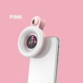 thumbnail image 1 of Práctica luz de relleno 15x lente macro portátil selfie LED anillo flash luz teléfono selfie lámpara universal anillo clip rosa claro, 1 of 5