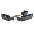 thumbnail image 3 of Modway Stance 4 Piece Outdoor Patio Aluminum Sectional Sofa Set - White Navy EEI-3161-WHI-NAV-SET, 3 of 4