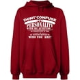 thumbnail image 2 of OXI Hoodie Sweatshirt - Don't Confuse My Personality, Basic Casual Hoodie for Men's and Women Fleece Hoodie Long Sleeve - Antiquee Cherry Small, 2 of 3