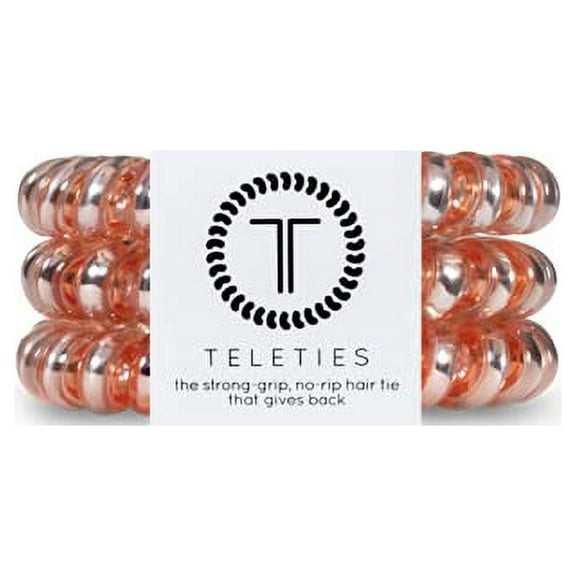 TELETIES - Spiral Hair Coils - 3 pack (Large, Millennial Pink)