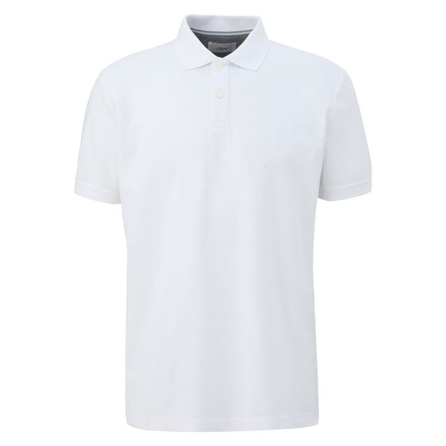 s.Oliver Polo para hombre - básico, cuello polo, algodón, liso Blanco 2XL (XX-Large)