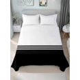 thumbnail image 4 of Black White Striped Flat Sheet Only Twin Size, Soft Breathable Bed Top Sheets for Mattress, Modern Abstract Art Aesthetics Luxury Bedding Flat Sheets for Home Hotel Bedroom Bed Protection, 4 of 9