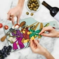 thumbnail image 4 of Music Cutting Board, Jazz Band Playing on the Stage with Singer and Illustration of Neon Art Print, Decorative Tempered Glass Cutting and Serving Board, Wine Bottle Shape, Multicolor, by Ambesonne, 4 of 5