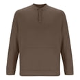 thumbnail image 4 of PEASKJP Men New Sweatshirt Stand Casual Button Solid Color Men Sweatshirt Top(Coffee,XXL), 4 of 5