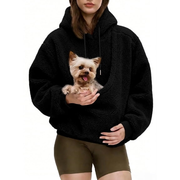 Pet Pocket Hoodie, Sweatshirt with Dog Pouch, Kangaroo Pouch Hoodie for Dogs and Cats