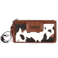 thumbnail image 4 of Wrangler Minimalist Wristlet Wallet with Phone Slot & RFID Protection & Smooth Zipper, Cow Brown, 4 of 7