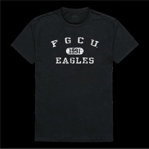 W Republic 574-303-BLK-05 Florida Gulf Coast University Eagles Distressed Arch College T-Shirt, Black - 2XL