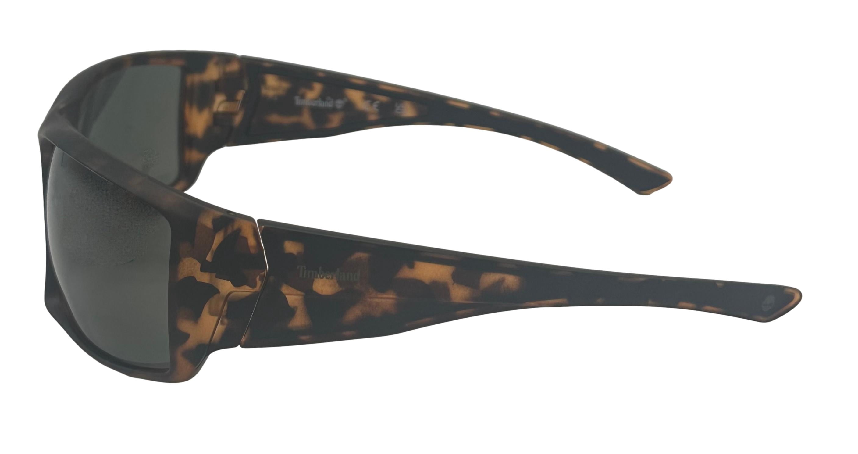 Timberland Sunglass Mens Dark Havana Rectangle Plastic Green Lens TB7277. 52N