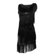 thumbnail image 3 of Vestido de Baile Latino con flecos BLESIY Negro Baile Latino Vestido Mujer, 3 of 8