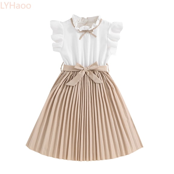 LYHaoo Toddler Girls Sleeveless Solid Dress Dance Party Dresses Clothes,Girls Dresses for School Sizes 9-10 Years Yellow