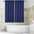 thumbnail image 7 of GlowSol 30"W x 45"L Kitchen Curtain Waffle Weave Cafe Curtains Rod Pocket Light Filtering Tier Curtains for Bathroom, Navy Blue, 1 Set, 7 of 7
