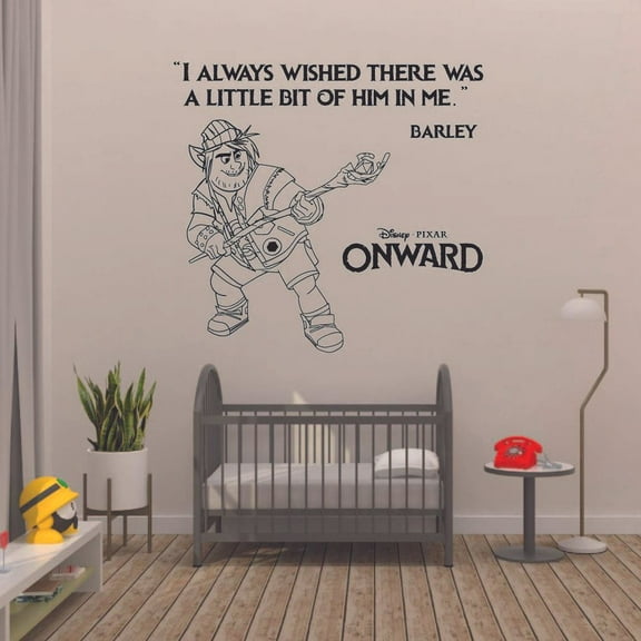 Always Wished Barley Quote Onward Movie Disney Cartoon Wall Sticker Art Decal for Girls Boys Room Bedroom Nursery Kindergarten Fun Home Decor Stickers Wall Art Vinyl Decoration Size (20x20 inch)