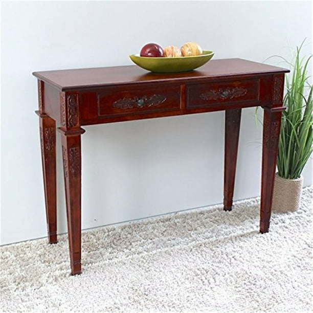 International Caravan Windsor Two Drawer Rectangular Console Table Color Oak Com International Caravan Windsor Two, International Caravan Windsor Console Table