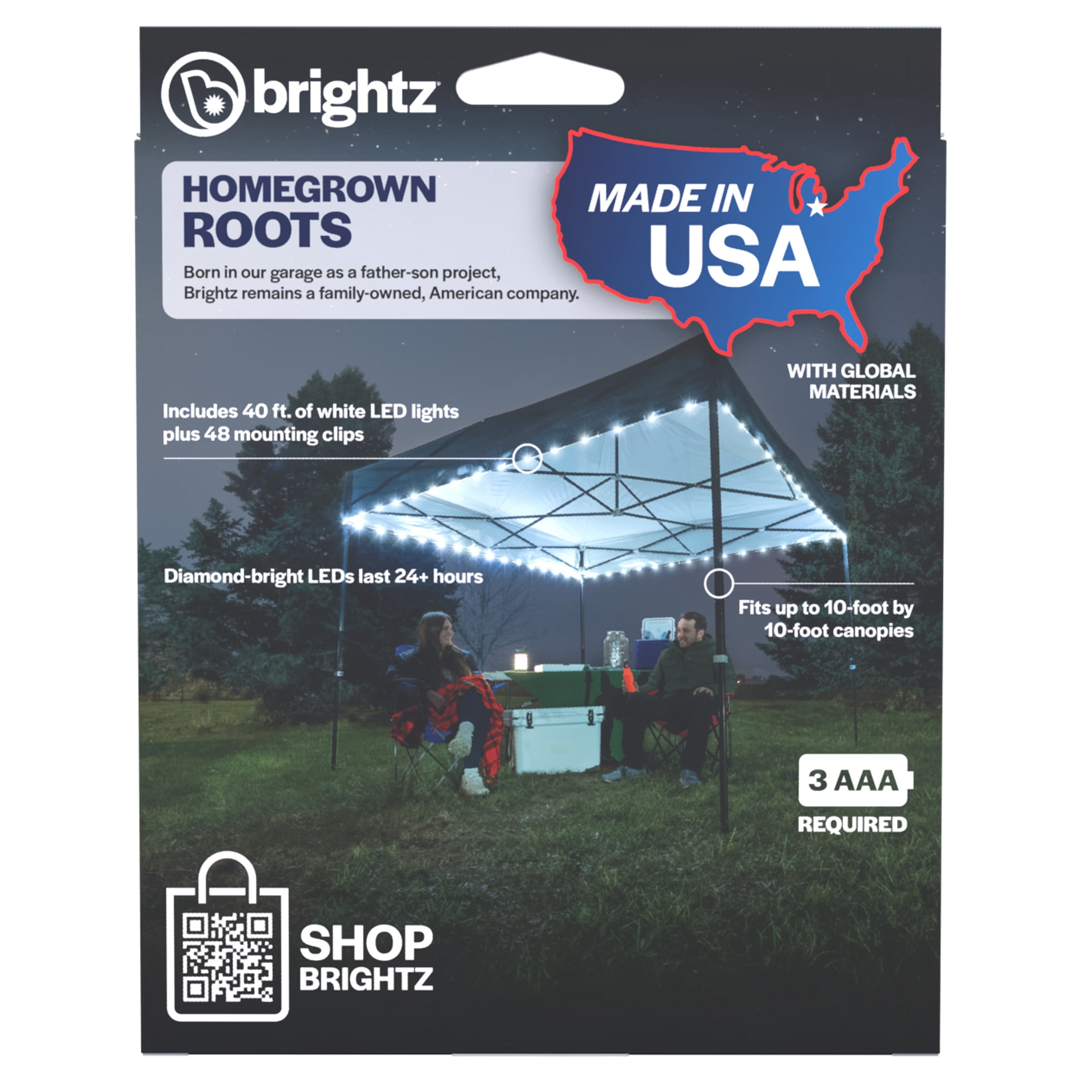 Canopy Brightz Patriotic LED Light String, Made in the USA