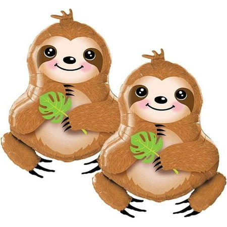 Set of 2 Adorable Sweet Sloth Jumbo 39" Foil Party Balloon