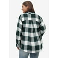 thumbnail image 2 of ellos Women's Plus Size Plaid Flannel Shirt - L, Deep Emerald Plaid, 2 of 6