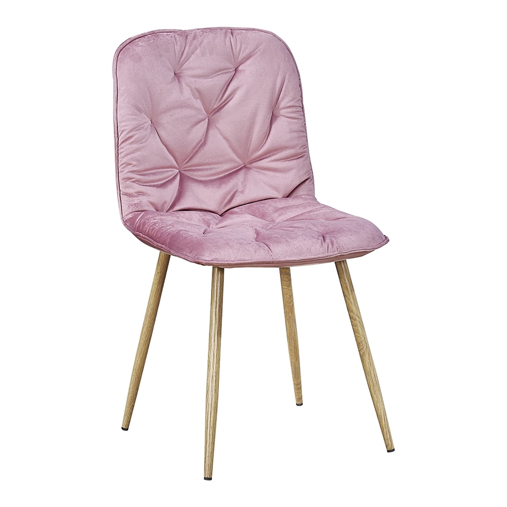 Kepooman Modern Pink Dining Chairs Set of 4, Leisure Chic Velvet Chairs with Metal Legs and Padded Seat&Back, Side Chairs for Makeup/Bedroom/Kitchen/Living Room/Cafe Kepooman Modern Pink Dining Chairs Set of 4, Leisure Chic Velvet Chairs with Metal Legs and Padded Seat&Back, Side Chairs for Makeup/Bedroom/Kitchen/Living Room/Cafe