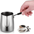 thumbnail image 4 of 2X Stainless Steel and Coffee Warmer, Coffee Pot,Mini Melting Pot and Milk Pot with Spout -(600Ml), 4 of 8