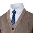 thumbnail image 7 of safuny Men's Cardigan Regular V-Neck Long Sleeve Buttoned Warm Formal Casual Outerwear Khaki L, 7 of 7