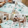thumbnail image 6 of Turquoise Flowers Large Area Rugs for Bedroom Living Room, Soft Non Slip Carpet Bedside Rug, Farmhouse Gradient Floral Plants Rectangular Floor Cover Kitchen Accent Rug 4'x6' for Dining Room/Office, 6 of 9
