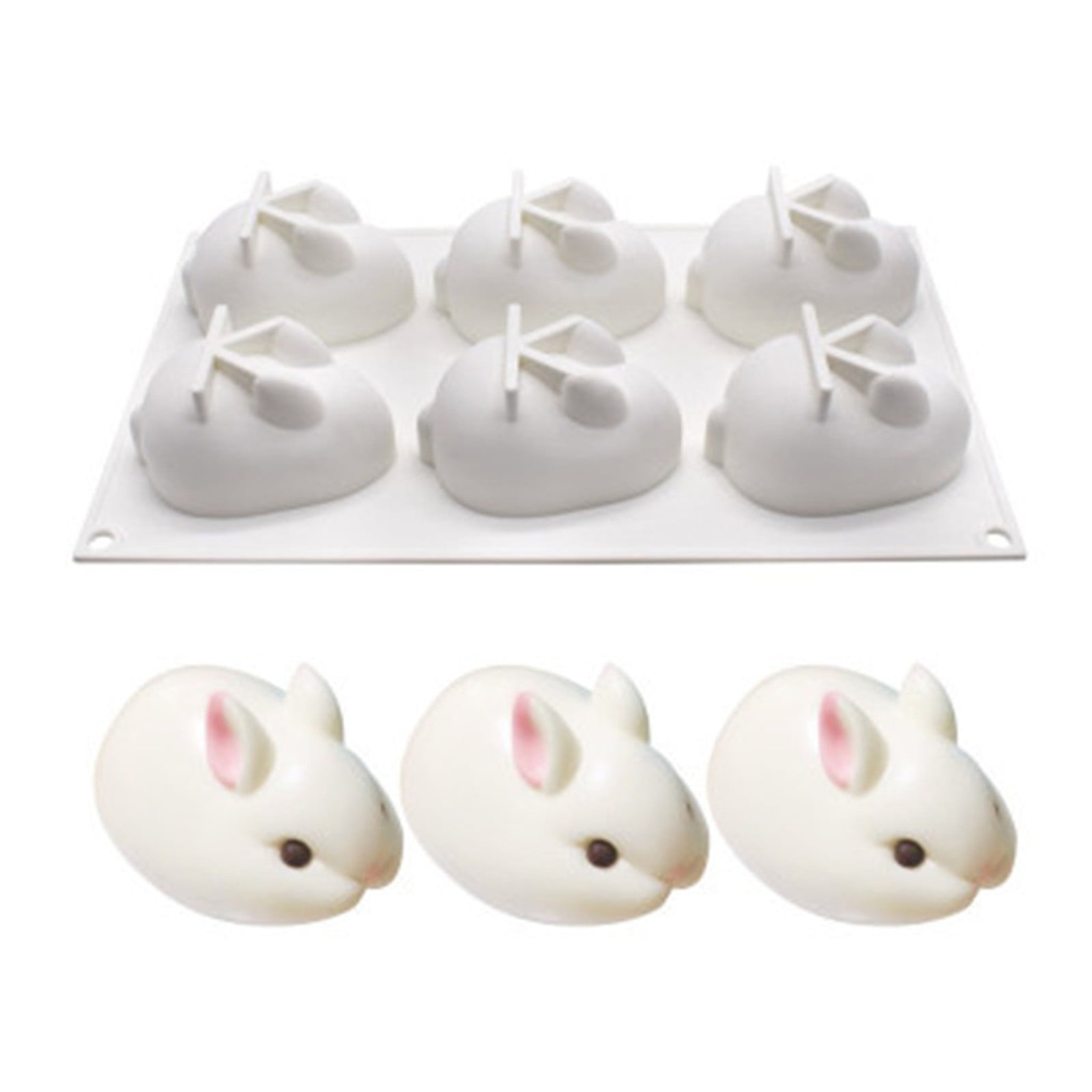 WREESH Silicone 6 Cavity of The Rabbit Cake Baking Tool Mould Baking Tray Walmart