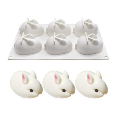 

Dqueduo Easter Decorations Silicone 6 Cavity of The Rabbit Cake Baking Tool Mould Baking Tray Easter Decor on Clearance