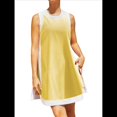 thumbnail image 1 of Conjuntos de 2 Piezas para Mujer: Jersey Informal de Cuello Redondo Sin Mangas con Bloques de Color y Pantalones Cortos A Juego con Bolsillos Amarillo XXL, 1 of 10