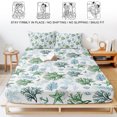 thumbnail image 5 of Twin XL Size Fitted Sheet Set - Sage Green Coastal 2 Piece Bedding Sets 16" Deep Pocket Fitted Sheet with 1 Pillowcases, Coral Starfish Seaside Summer Beach Brushed Microfiber Hotel Luxury Bed Sheets, 5 of 9