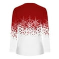 thumbnail image 4 of Long Sleeve Tee Shirt Ladies Festival New Years Outfit Henley Neck Trendy Snowflake Print Christmas Holiday Tops (Small, Red), 4 of 4