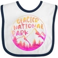 thumbnail image 3 of Inktastic Glacier National Park Montana Pink Mountains Boys or Girls Baby Bib, 3 of 4