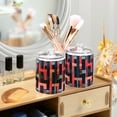 thumbnail image 3 of Yayeee 2 Pack Qtip Holder Bathroom Cotton Swab Canister with Lid Clear Dispenser Set, Pink Geometric, 3 of 6