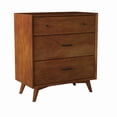 thumbnail image 3 of Flynn Mid Century Modern 3 Drawer Small Chest in Acorn Finish, 3 of 7