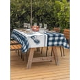 thumbnail image 3 of Outdoor Tablecloth with Umbrella Hole for Patio/Picnic/Party/Camping, Farmhouse Blue Plaid Waterproof Table Cloth Rectangle Table Cover Washable, Vintage Country Cock Checkered (52"x 70"), 3 of 8