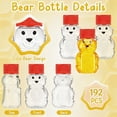 thumbnail image 4 of 192 Pack 8 Ounce Plastic Bear Honey Bottle Jars, Honey Squeeze Bottle Empty with Lid for Storing and Dispensing, Red, 4 of 7