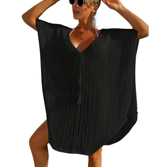 Alsol Lamesa Women's Plus Size Swimsuit Cover up Openwork Sexy Crochet Coverup Beach Bathing Suit Cover-ups