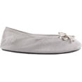 thumbnail image 2 of Women's Isotoner Terry Ballet Flat w/ Satin Bow Stone L M, 2 of 6